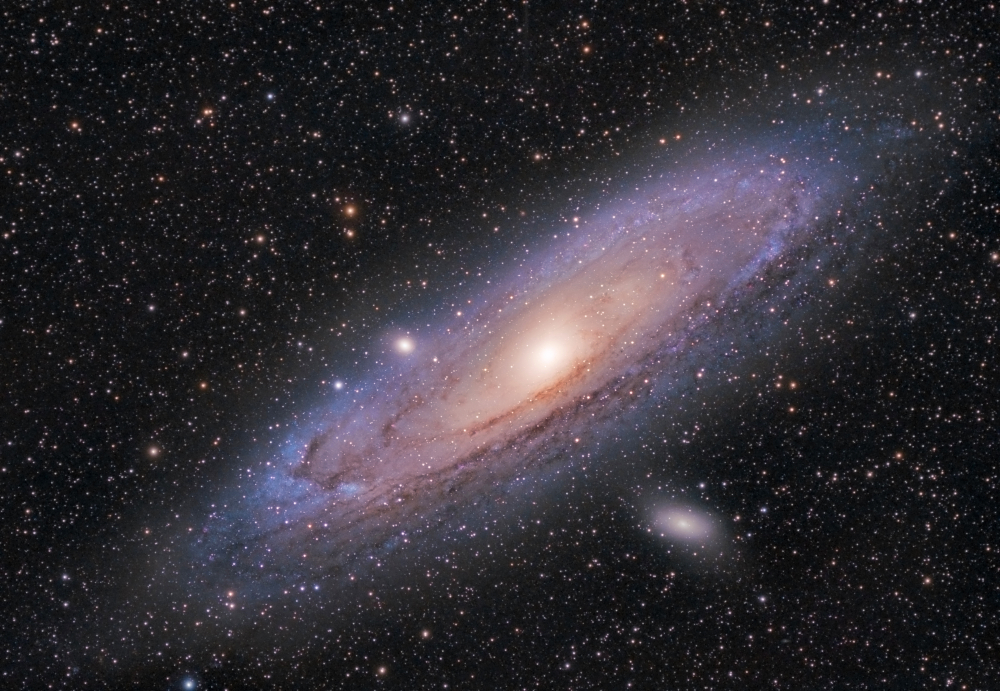 Andromeda galaxy and stars