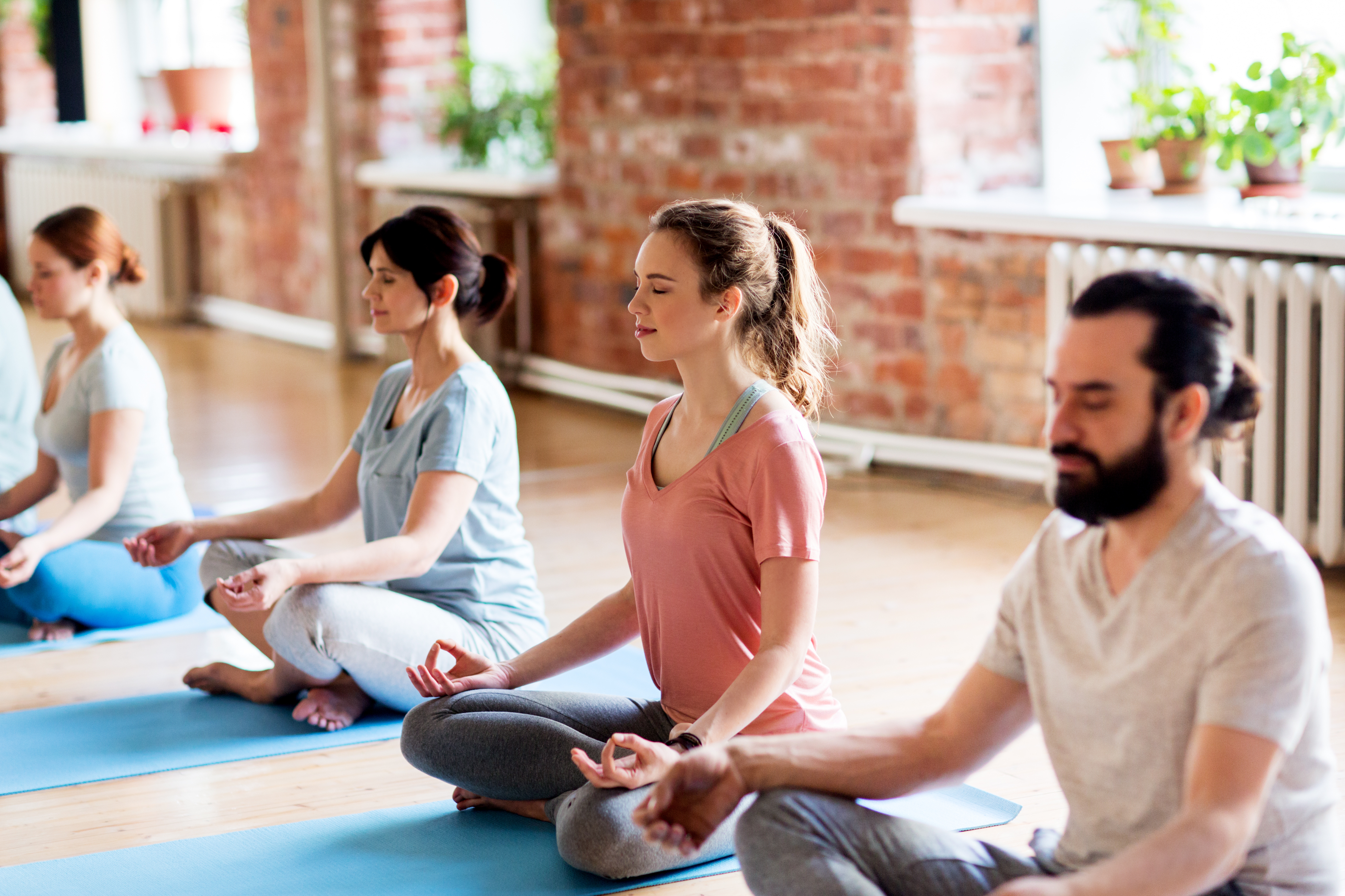 Group doing Yoga meditation