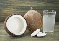 An opened coconut